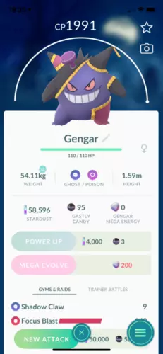 shiny halloween gengar pokemon go from 2020 and instant ￼￼ delivered