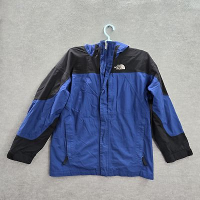 #ad The North Face Men Jacket L Blue Nylon Logo Embroidery Colorblock Activewear $59.88