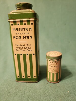 Vintage 4 Oz Mennen Talcum For Men & 2'' Tall Container After Bath