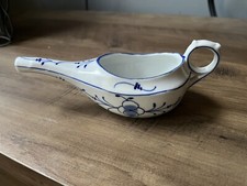 Antique Flow Blue Porcelain Invalid/Infant Feeder