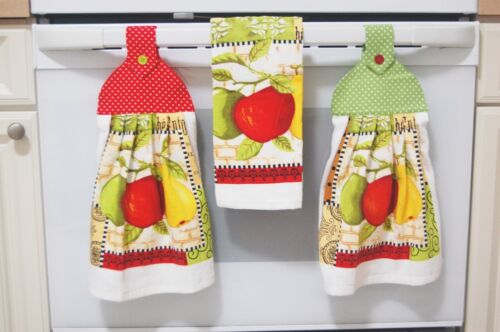2 beautiful *mix fruit* tie kitchen towel and one hand kitchen towel - Afbeelding 1 van 4