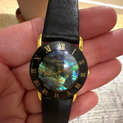 Jacques Lemans Women s Vintage Quartz Mother of Pearl Dial Watch Black Leather