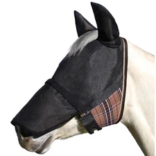 KENSINGTON UViator M-Cob/Arab Deluxe Black Fly Mask CatchMask w/ Ears KCM4-M-121