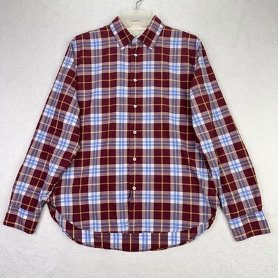 Rag & Bone Men's Large Plaid Button Down Shirt Blue Cotton Gorpcore Streetwear