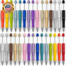 30Pcs Multicolor Beadable Pens Bulk DIY Customizable Pen Set for Crafting, Smo