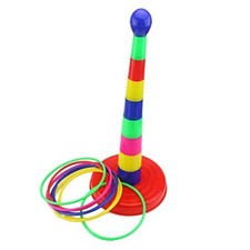 18" Colorful Plastic Sport Ring Toss Game Set for Kids
