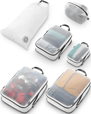 Large Compression Packing Cubes with Mesh 6-Piece Set See-Through Mesh Organiz
