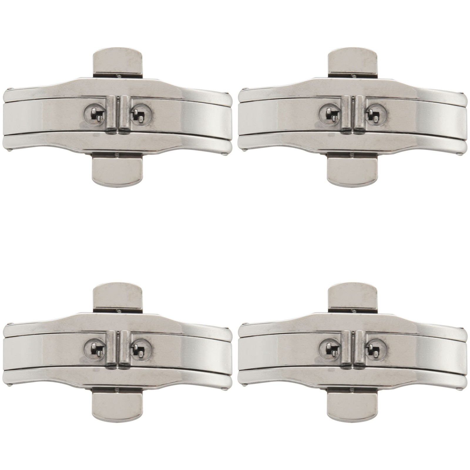 4X  Push Button Butterfly Clasp Buckle Silver for 21mm Watch Band Strap K5Y1
