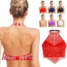 Women Blouse Lyrical Tshirt Concert Tank Top Stage Performance Crop Top Party