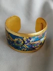 EVOCATEUR 22KT GOLD PLATED MULTICOLORED CUFF BRACELET
