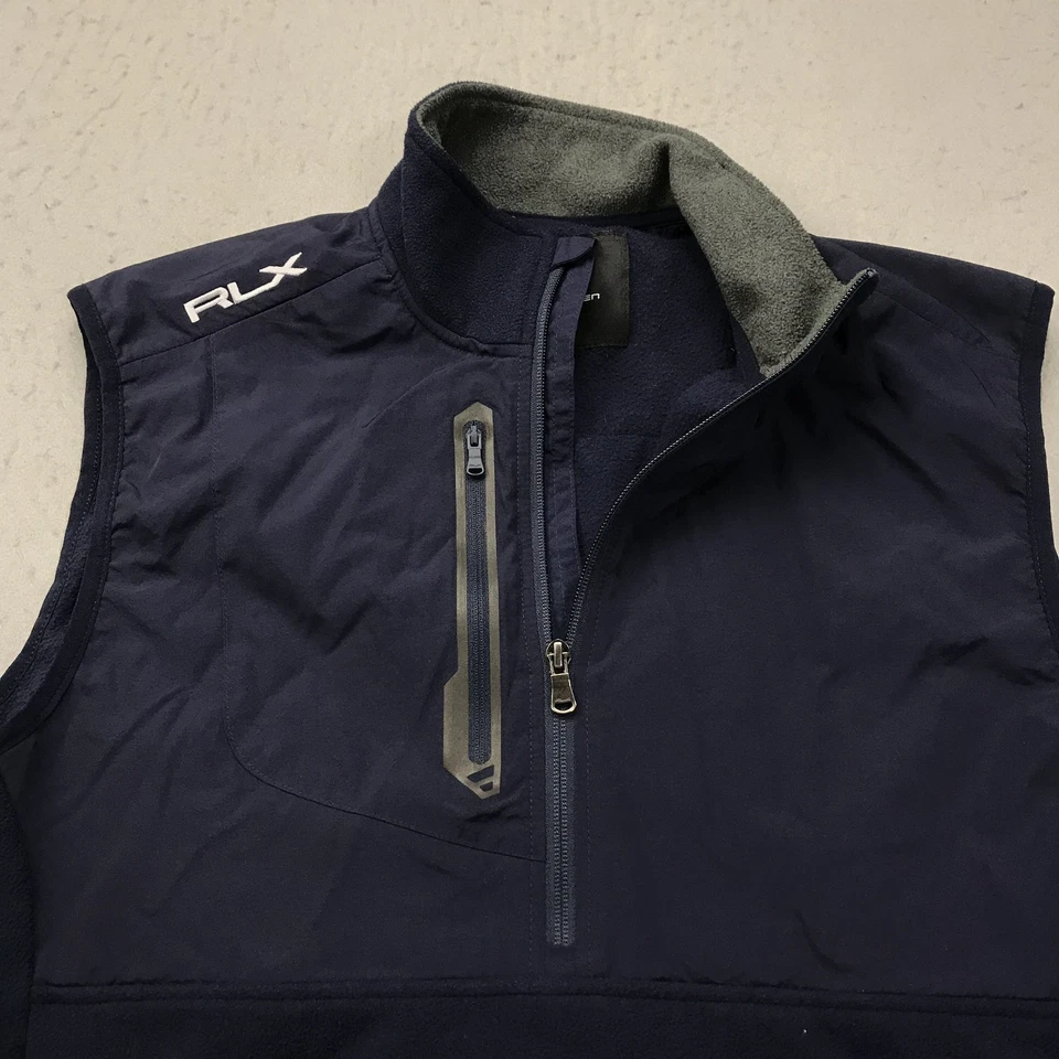 RLX Ralph Lauren Chaleco Para Hombres Grande Azul Golf Senderismo Esquí 1/4 Cremallera Polar Pullover Foto 2 de 4