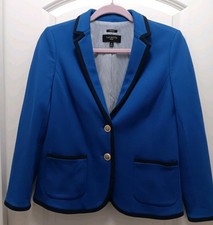 Talbots Aberdeen Blazer Sz. 6p Blue/black, Gold Crested Buttons Preppy, Office 