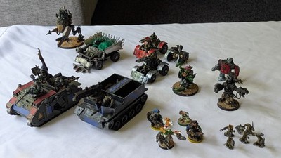 Warhammer 40K Ork Rüstung Trukk, Buggy, Nashorn, Sentinel Metall & Plastik bemalt