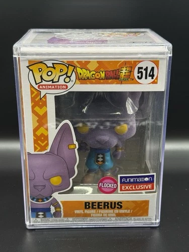 Funko Pop Dragon Ball Beerus (Flocked) Funimation Exclusive 514 w/Hard stack