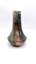 Mid-Century Garden of the Gods Pottery Vase Colorado Swirl Clay Green Brown 6.5”