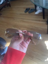 Mich  Women  s Rimless Rectangle Brown Tinted Sunglasses B-002/G-135 135mm