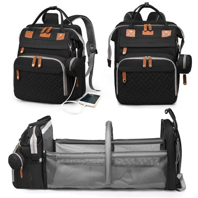 Baby Diaper Bag with Changing Station, Waterproof Diaper Bag Backpack for Moms D