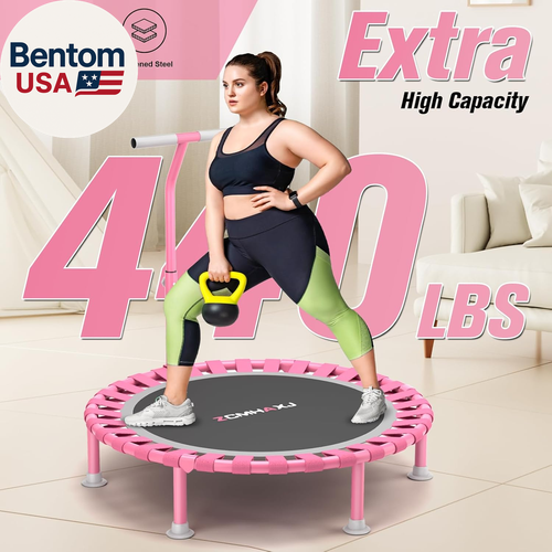 Foldable Mini Trampoline, 40" Rebounder Trampoline for Adults & Kids, 450Lbs Cap - Picture 2 of 12