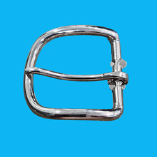 Vintage Solid Silver Tone Belt Buckle USA Hallmark R - 1" Replacement Buckle