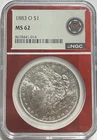 1883-O Morgan Dollar - NGC Certified MS62 - Red Holder