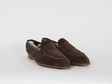 Edward Green Custom Made Dark Brown Suede Penny Loafers UK 9.5 / US 10.5