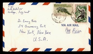 DR WHO 1965 IVORY COAST KORHOGO AIRMAIL TO USA R68261