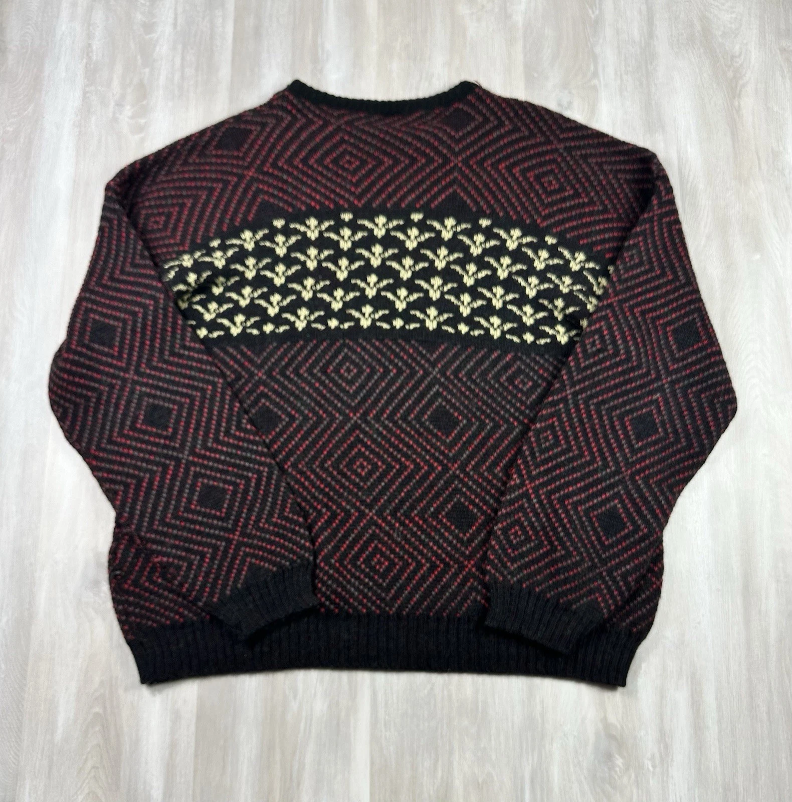 SUPREME Maglione Vintage XL Maglia Geometrico Stile Retrò Pullover
