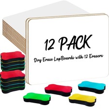 12 Pack Small White Board Dry Erase, Mini Dry Erase Board 9" x12 , Double Sid...