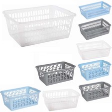 Wham Plastic Handy Tidy Storage Basket Tray Crate Organiser With Carry Handles