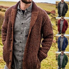 Stylish Men's Cotton Sweater with Cable Knit Design for Warmth in the Winter