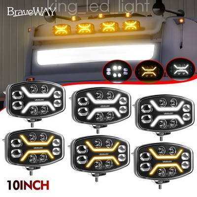10 Zoll LED Fernscheinwerfer Demmon Klarglas 12V/24V 68W E9 Weiß/Orange DRL LKW