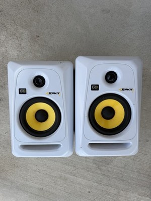 KRK Rokit RP5 G3 White Pair Powered Studio Monitors 100% Tested Working