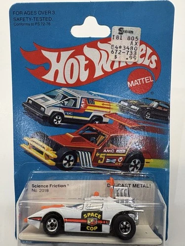 Vintage 1979, 1980 Hot Wheels Science Friction White Space Cop  #2018
