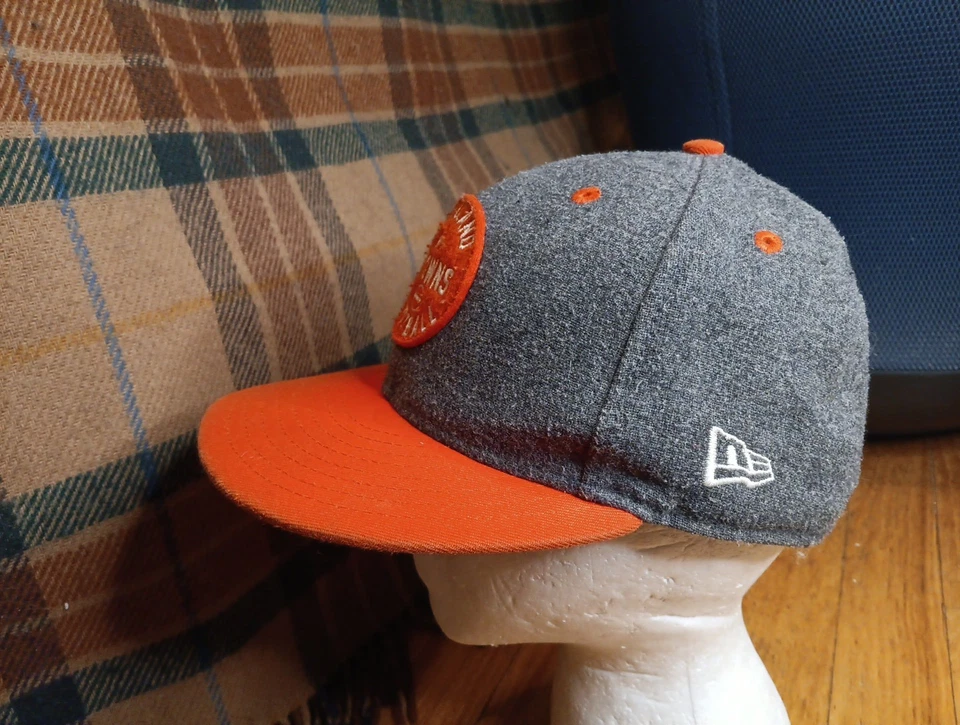 Cleveland Browns Hat Cap Fitted 6 7/8 Gray Orange New Era 59Fifty Youth Sz Boys - Image 4 of 4