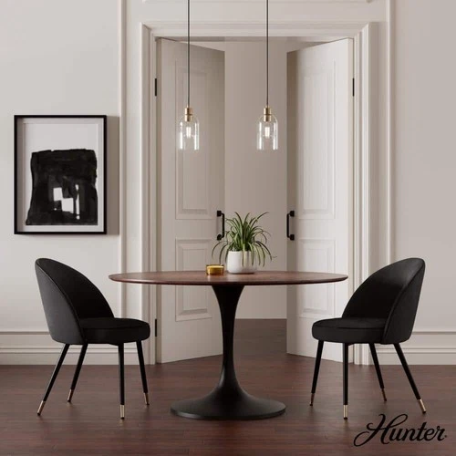 Hunter Lochmeade 1-Light Alturas Gold Mini Pendant Light Clear Seeded Glass - Picture 3 of 12