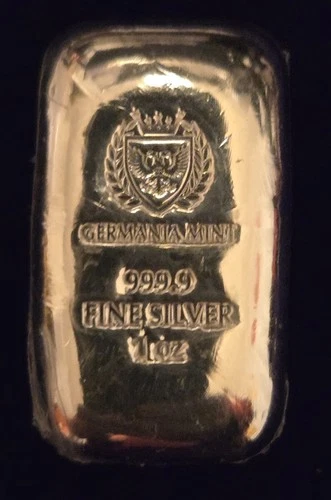 SIGMA TESTED 1oz Germania Mint .9999 Fine Silver Cast Bar – Mint Sealed Hologram