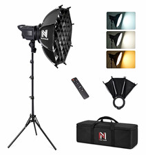 NiceVeedi LED Studio Light Kit 2700K-6500K Bowens Softbox Remote