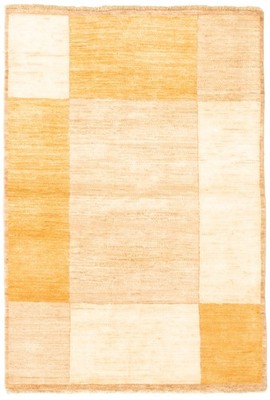 Transitional Cream, Tan Hand-knotted Carpet 4'2'' x 6'3'' Wool Oriental Area Rug