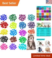 Small Cat Nail Covers - 120PCS Non-Toxic Claw Caps with Adhesives & Applicators