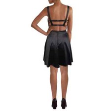 B. Darlin Womens Little Black Strappy Cocktail Party Dress Juniors Size 5/6
