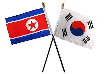 Bandiera Sud Corea Da Tavolo 4x6″ Con Base Dorata – Set Con Asta Per Scrivania