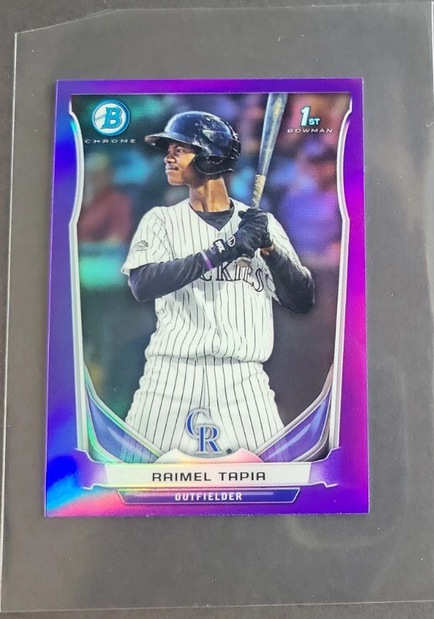 Raimel Tapia 2014 Bowman cromo mini prospectas refractor púrpura #3/3 radiocontrol raro Foto 2 de 4