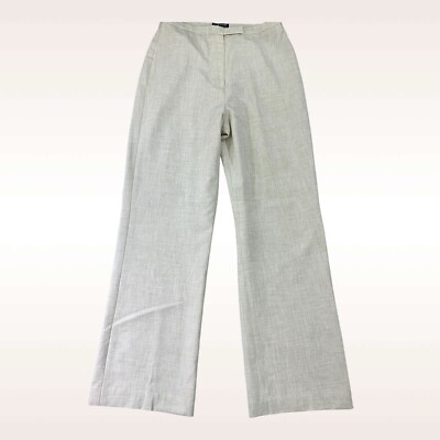 Larry Levine Pants Womens 29x31 Beige Heathered Flare Lined Stretch Trousers