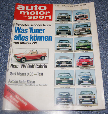AMS 5/79 VW GolF I Cabrio, Opel Monza A 3,0 E, Rover 3500, Sonderteil Tuning