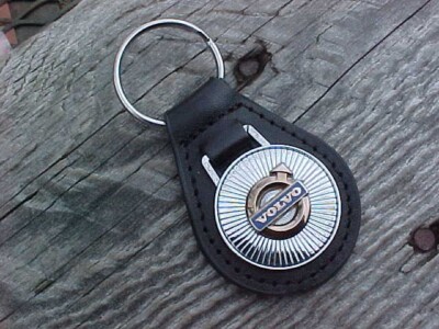 UNIQUE VOLVO GRAIN LEATHER KEY FOB VINTAGE NOS CUSTOM-MADE TOP-QUALITY