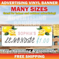 LEMONADE Custom name Advertising Banner Vinyl Mesh Sign ice cold drinks Child