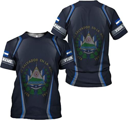 Personalisiertes El Salvador Tshirt Custom Camiseta de El Salvador Flagge Shirt Herren 2 - Bild 1 von 4
