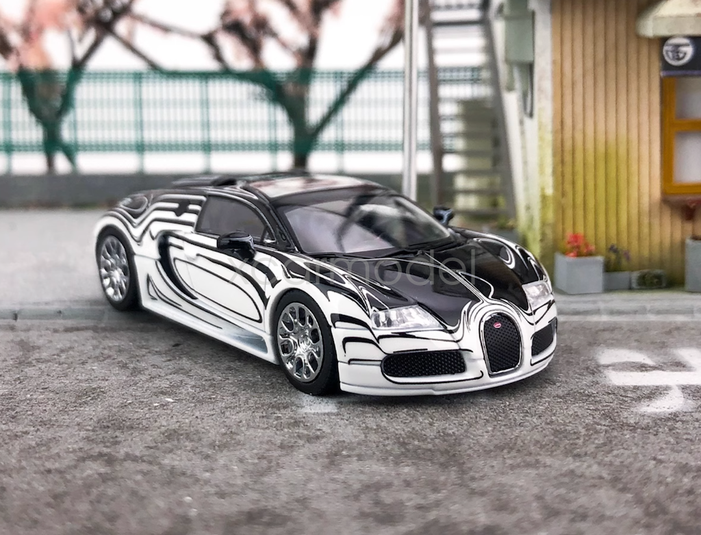 Mortal 1:64 Scale Black White Veyron SS Racing Sports Diecast Metal Car Model