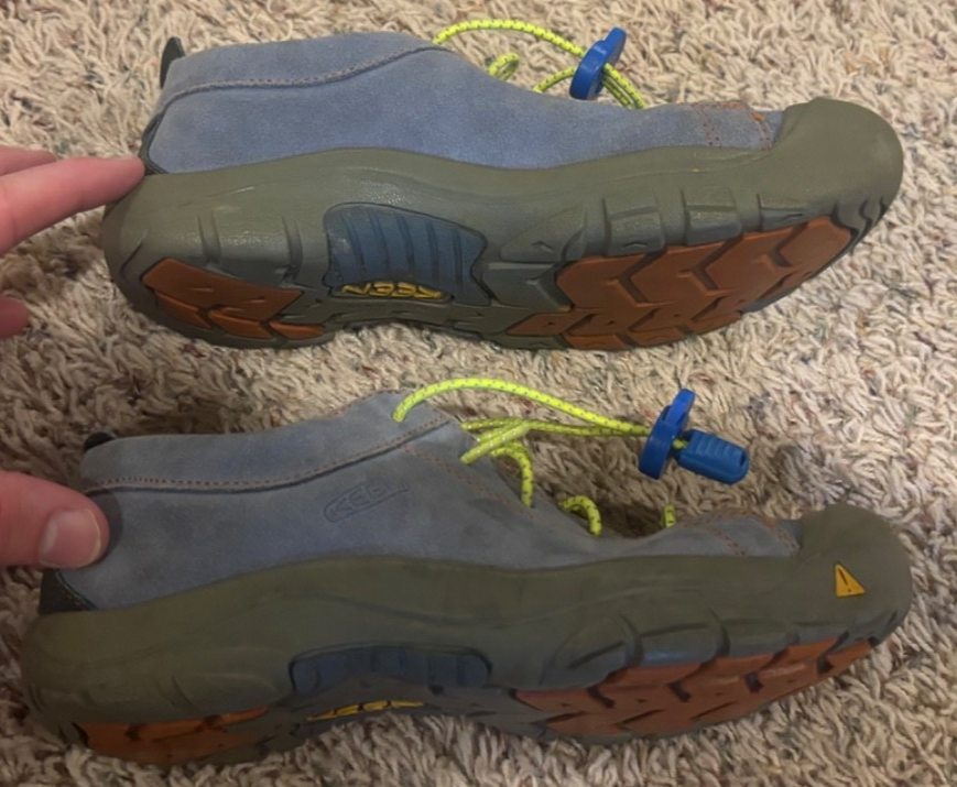 Scarpe sneakers trekking Keen blu verde uomo taglia 5 punta chiusa stringate outdoor