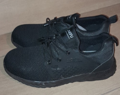 Size 11 - AEFU steel Toe Shoes slip proof sole black nwob